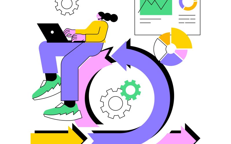 Agile project management abstract concept vector illustration. Agile approach, software development company, management method, scrum methodology, project life cycle, workflow abstract metaphor.